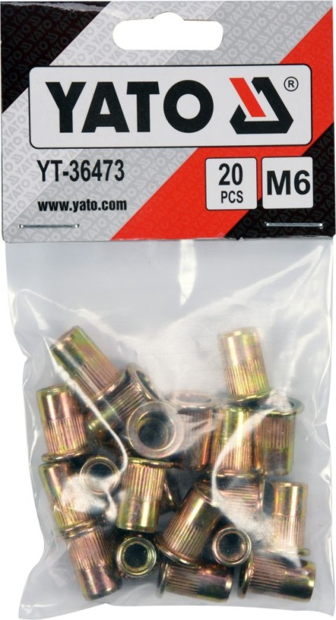 YATO NITONAKRĘTKI STALOWE M6, 20SZT YATO NITONAKRĘTKI STALOWE M6, 20SZT
