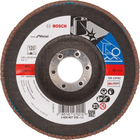 BOSCH LAMELKA WYGIĘTA GRANULACJA 120 125MM