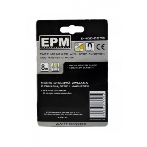 EPM MIARA ZWIJANA ANTI-SHOCK 8M*25MM EPM MIARA ZWIJANA ANTI-SHOCK 8M*25MM