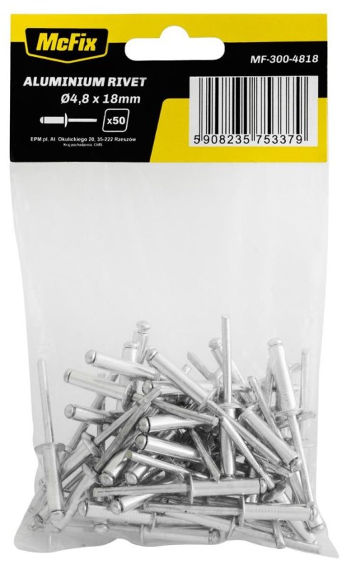 MC FIX NITY ALUMINIOWE OP-50SZT 3.2*10MM MC FIX NITY ALUMINIOWE OP-50SZT 3.2*10MM