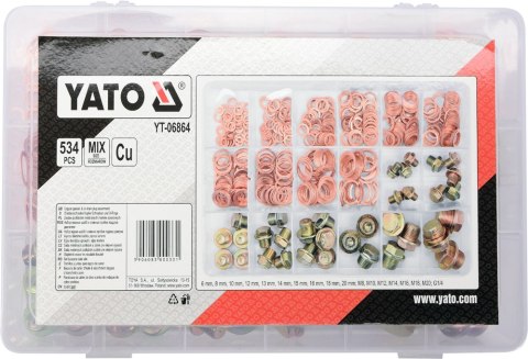 YATO PODKŁADKI I KORKI SPUSTOWE OLEJU 534 SZT YATO PODKŁADKI I KORKI SPUSTOWE OLEJU 534 SZT
