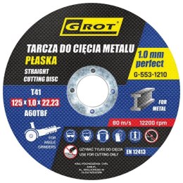 GROT TARCZA PŁASKA T1A 125*1.0*22 KOMPLET 10 SZTUK