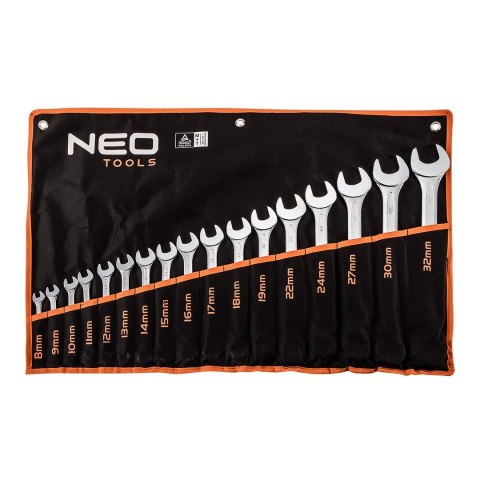 NEO KOMPLET KLUCZY PŁASKO-OCZKOWYCH 8-32MM 17 SZTUK NEO KOMPLET KLUCZY PŁASKO-OCZKOWYCH 8-32MM 17 SZTUK