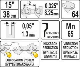 YATO ŁAŃCUCH TNĄCY DO PILARKI 15'' .325 1.3MM 64Z