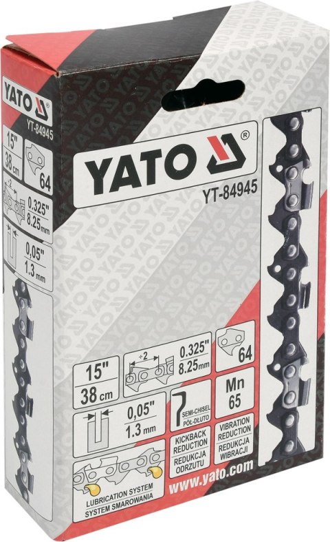 YATO ŁAŃCUCH TNĄCY DO PILARKI 15'' .325 1.3MM 64Z YATO ŁAŃCUCH TNĄCY DO PILARKI 15'' .325 1.3MM 64Z