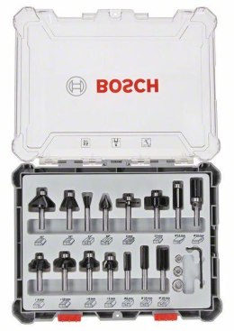 BOSCH ZESTAW FREZÓW 15 SZT. UCHWYT 8MM