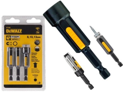 DEWALT NASADKI MAGNETYCZNA Z ELEMENTEM CZYSZCZĄCYM 8,10,13MM