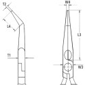 KNIPEX SZCZYPCE IZOLOWANE WYDŁUŻONE WYGIĘTE TNĄCE PÓŁOKRĄGŁE 200MM