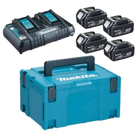 MAKITA ZESTAW ZASILAJĄCY 18V MAKPAC (4*BL1850+DC18RD)