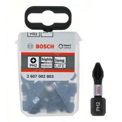 BOSCH BIT, GROT, KOŃCÓWKA PH2 25MM IMP 25PCS BOSCH BIT, GROT, KOŃCÓWKA PH2 25MM IMP 25PCS