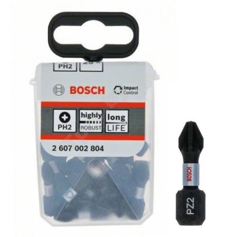 BOSCH BIT, GROT, KOŃCÓWKA PZ2 25MM IMP 25PCS BOSCH BIT, GROT, KOŃCÓWKA PZ2 25MM IMP 25PCS
