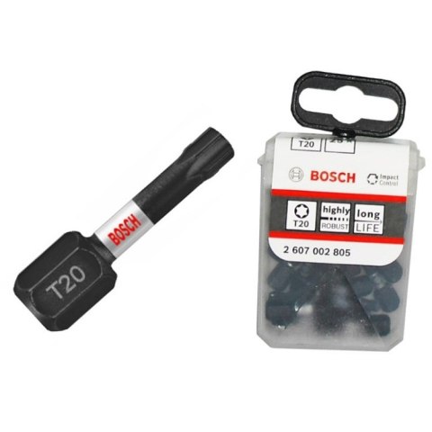 BOSCH BIT, GROT, KOŃCÓWKA T20 25MM IMP 25PCS BOSCH BIT, GROT, KOŃCÓWKA T20 25MM IMP 25PCS