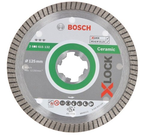 BOSCH TARCZA DIAMENTOWA CERAMIC EXTRACLEAN TURBO 125*1.4 X-LOCK