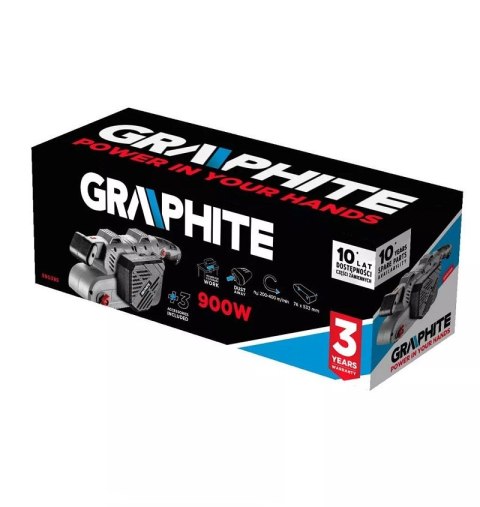GRAPHITE SZLIFIERKA TAŚMOWA 900W PAS 76*533MM GRAPHITE SZLIFIERKA TAŚMOWA 900W PAS 76*533MM