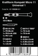 WERA ZESTAW KRAFTFORM KOMPAKT MICRO 11 UNIVERSAL 1