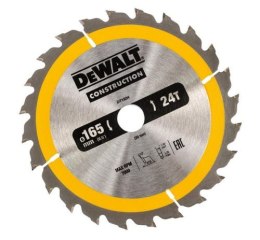 DEWALT PIŁA TARCZOWA DO DREWNA 165/20MM, 24 ZĘBY