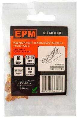 EPM KOŃCÓWKA WSUWANA 1-1.5MM 0.8-6.35 10 SZTUK