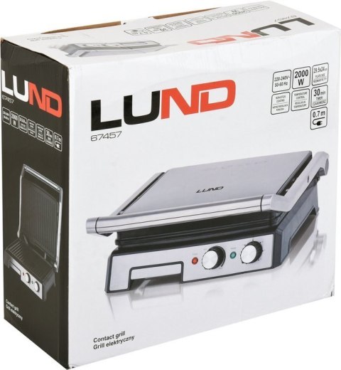 LUND GRILL ELEKTRYCZNY STOŁOWY, 2000W, 29.5*24CM LUND GRILL ELEKTRYCZNY STOŁOWY, 2000W, 29.5*24CM