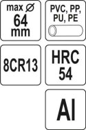 YATO OBCINAK DO RUR PCV 64MM V-CUT