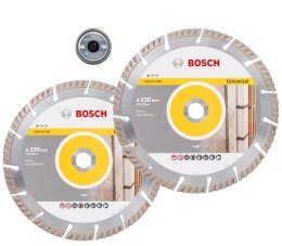 BOSCH ZESTAW TARCZ DIAMENTOWYCH 230MM 2 SZT. + NAKRĘTKA SDS