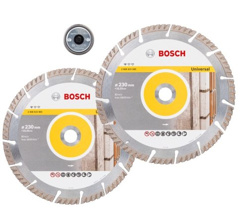 BOSCH ZESTAW TARCZ DIAMENTOWYCH 230MM 2 SZT. + NAKRĘTKA SDS