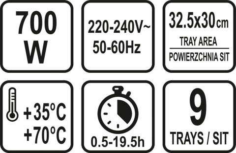 LUND SUSZARKA SPOŻYWCZA, 9 SIT, 600-700W. LUND SUSZARKA SPOŻYWCZA, 9 SIT, 600-700W.