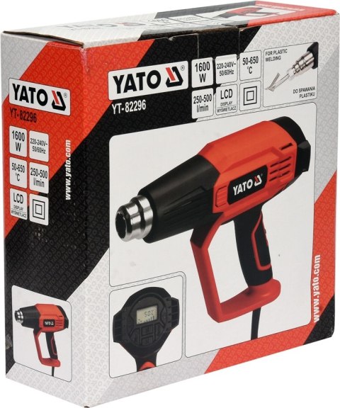 YATO OPALARKA 2000W 50~600°C, 3 BIEGI, LCD+PAMIĘĆ YATO OPALARKA 2000W 50~600°C, 3 BIEGI, LCD+PAMIĘĆ