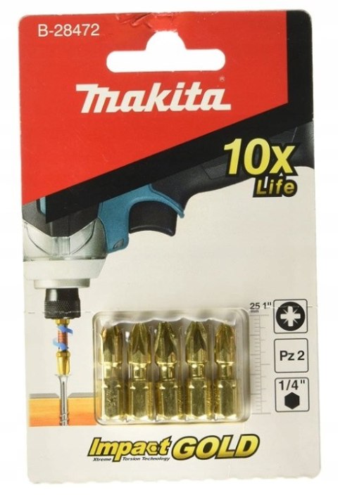 MAKITA KOŃCÓWKA WKRĘTAKOWA UDAROWA PZ2-25MM IG 5SZT