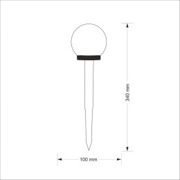 POLUX LAMPA SOLARNA 6500K LED KULA BIAŁA PLASTIK CZARNY