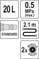 YATO PNEUMATYCZNY NAPEŁNIACZ DO OLEJU 20L.