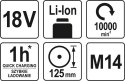 YATO SZLIFIERKA KĄTOWA 18V BEZ AKUMULATORA