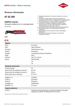 KNIPEX SZCZYPCE DO RUR COBRA 300MM