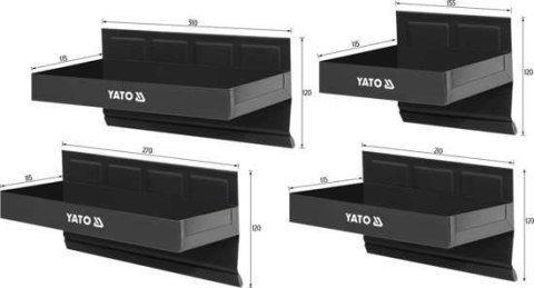 YATO ZESTAW PÓŁEK MAGNETYCZNYCH 4SZTUKI YATO ZESTAW PÓŁEK MAGNETYCZNYCH 4SZTUKI