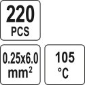 YATO ZESTAW RUREK TERMOKURCZLIWYCH Z CYNĄ 0.25-6MM2., 220SZT