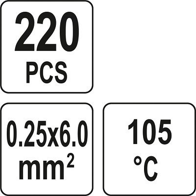 YATO ZESTAW RUREK TERMOKURCZLIWYCH Z CYNĄ 0.25-6MM2., 220SZT YATO ZESTAW RUREK TERMOKURCZLIWYCH Z CYNĄ 0.25-6MM2., 220SZT