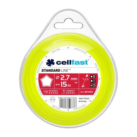 CELL-FAST ŻYŁKA DO WYKASZARKI GWIAZDKA 2.7MM 15M