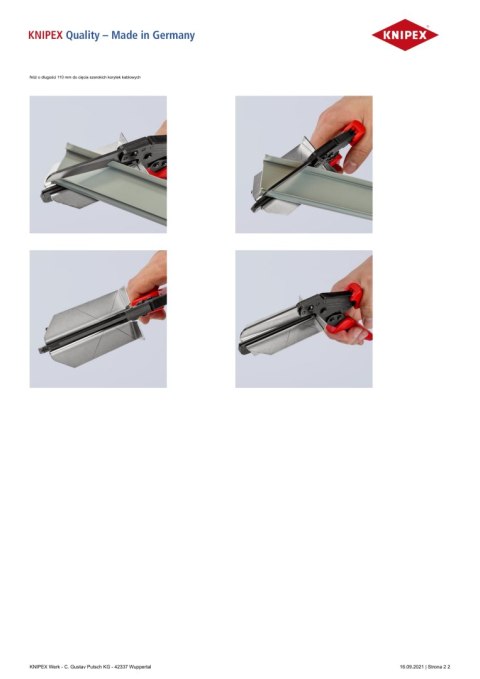 KNIPEX NOŻYCE DO TWORZYWA SZTUCZNEGO 110MM KNIPEX NOŻYCE DO TWORZYWA SZTUCZNEGO 110MM