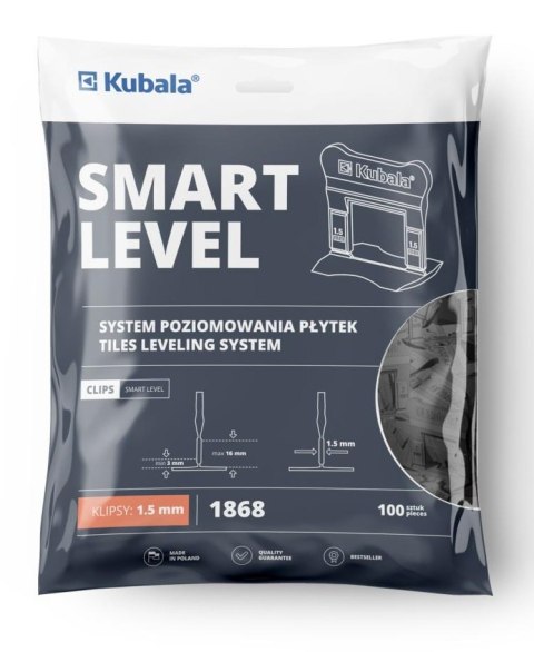 KUBALA KLIPSY DO SYSTEMU POZIOMOWANIA PŁYTEK 100 SZTUK 1.5MM KUBALA KLIPSY DO SYSTEMU POZIOMOWANIA PŁYTEK 100 SZTUK 1.5MM
