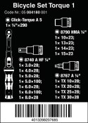 WERA ZESTAW NARZĘDZI BICYCLE SET TORQUE 1, 2,5-25 NM, 16 CZĘŚĆ