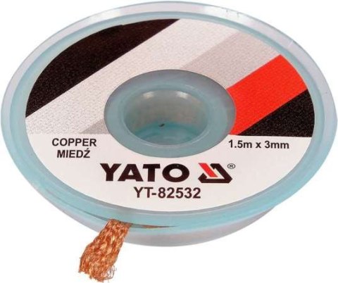 YATO TAŚMA ROZLUTOWNICZA PLECIONKA MIEDZIANA 3.0MM*1.5M YATO TAŚMA ROZLUTOWNICZA PLECIONKA MIEDZIANA 3.0MM*1.5M