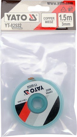 YATO TAŚMA ROZLUTOWNICZA PLECIONKA MIEDZIANA 3.0MM*1.5M YATO TAŚMA ROZLUTOWNICZA PLECIONKA MIEDZIANA 3.0MM*1.5M