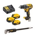 DEWALT WIERTARKO-WKRĘTARKA AKUMULATOROWA BL 18V 3*5.0AH + ACC