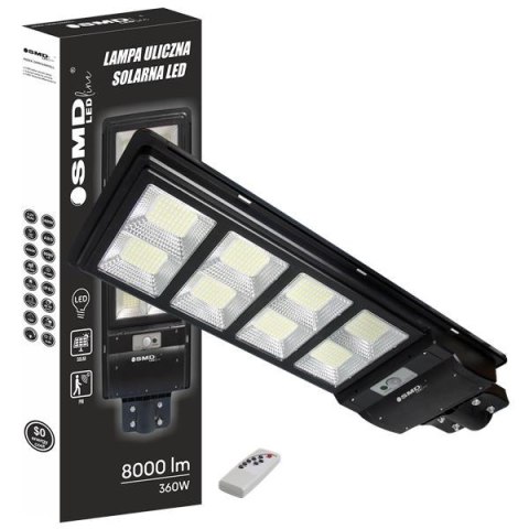 UN LAMPA LED ULICZNA SOLARNA 360W 6000K IP65 8000LM