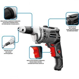 GRAPHITE WIERTARKO-WKRĘTARKA SIECIOWA 520W, WALIZKA