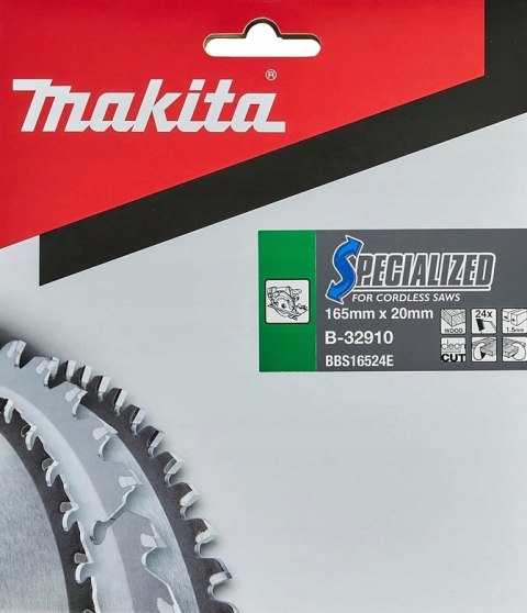 MAKITA PIŁA SPIEKOWA DO DREWNA SPECJALIZED 165*20MM 24Z