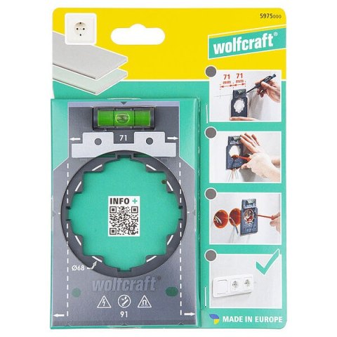 WOLFCRAFT SZABLON DO MONTAŻU GNIAZDEK I WŁĄCZNIKÓW ELEKTRYCZNYCH WOLFCRAFT SZABLON DO MONTAŻU GNIAZDEK I WŁĄCZNIKÓW ELEKTRYCZNYCH