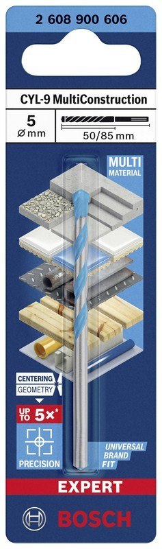 BOSCH WIERTŁO EXPERT MULTICONSTRUCTION CYL-9 5*50*85MM BOSCH WIERTŁO EXPERT MULTICONSTRUCTION CYL-9 5*50*85MM