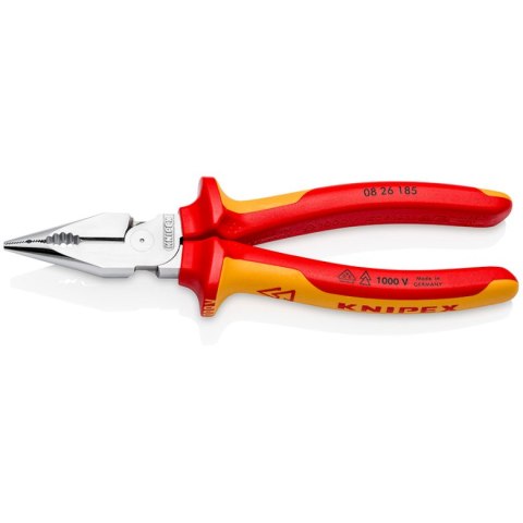 KNIPEX SZCZYPCE UNIWERSALNE, OSTRO ZAKOŃCZONE SZCZĘKI PCV185MM.