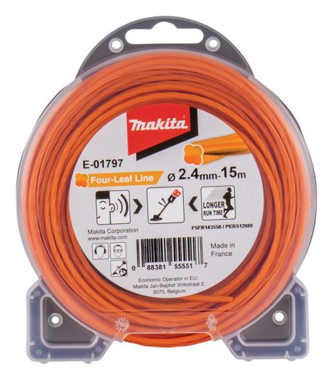 MAKITA ŻYŁKA NYLONOWA 'KONICZYNA' 2.4MM*15M MAKITA ŻYŁKA NYLONOWA 'KONICZYNA' 2.4MM*15M