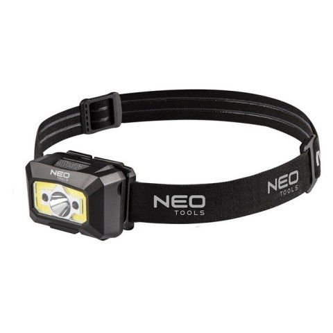 NEO LATARKA CZOŁOWA AKUMULATOROWA USB 250LM COB LED,CZUJNIK RUCH